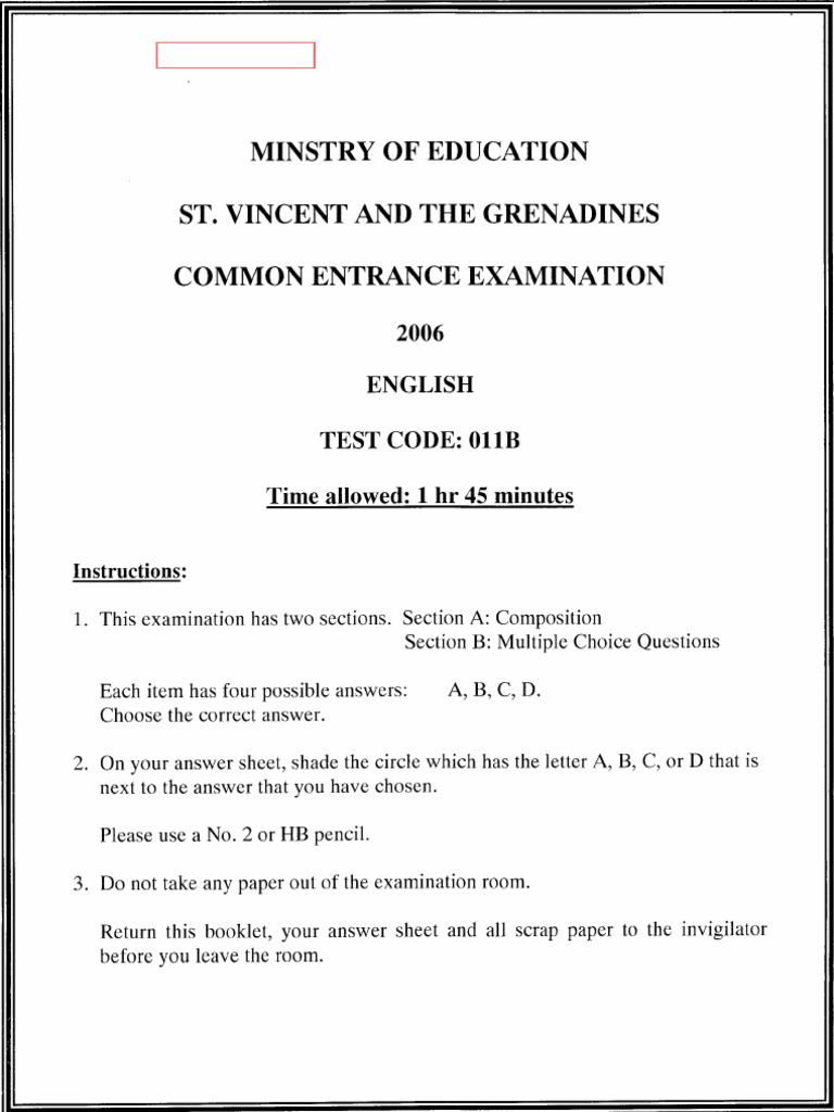 English 2006 Common Ent | PDF