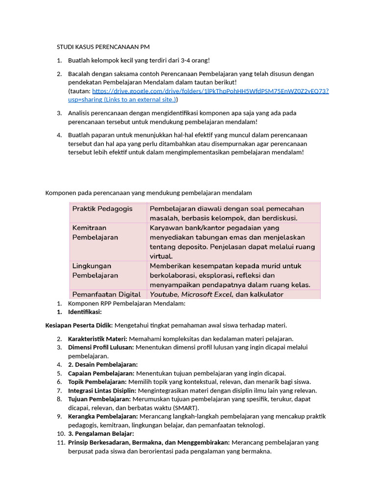 Analisis RPP Pembelajaran Mendalam | PDF