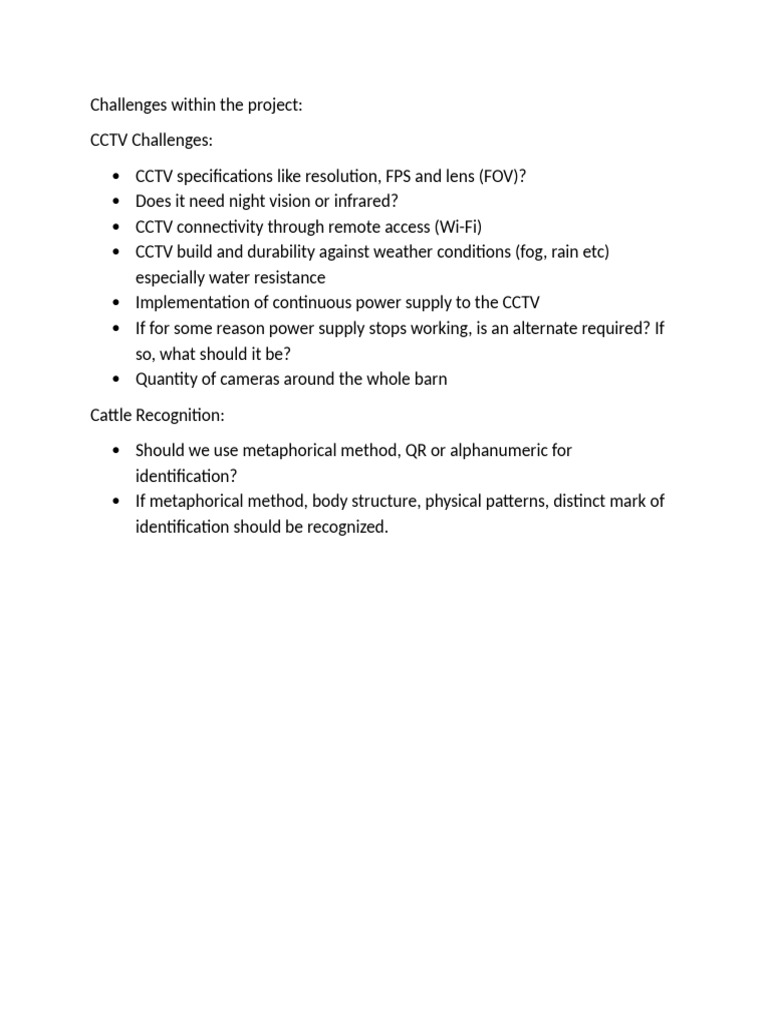 Challenges Within The Project | PDF