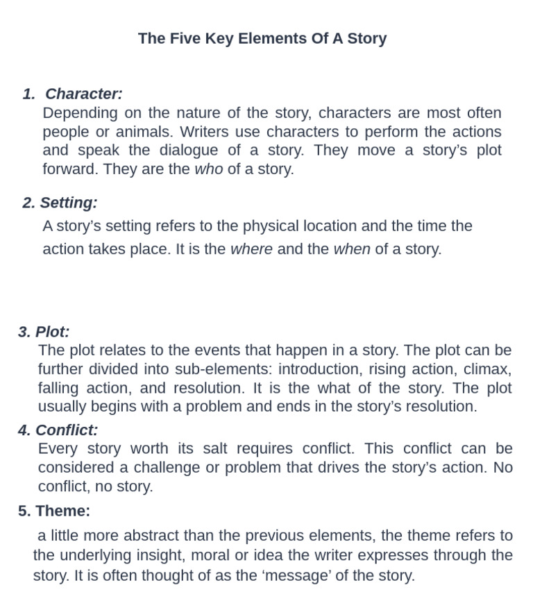 Elements of The Story | PDF