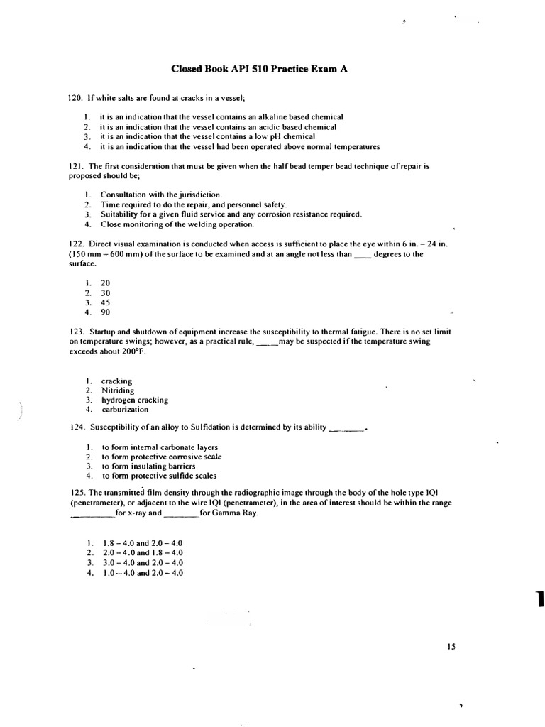 API 510 Practice Exam Questions | PDF | Corrosion | Construction