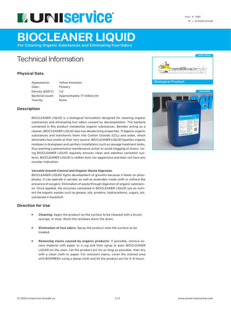 Biocleaner Liquid for Organic Cleaning | PDF | Liquids | Carbon Dioxide