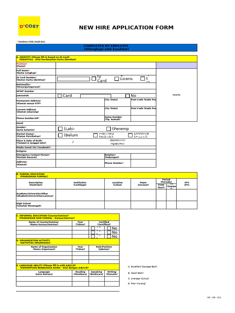 New Hire Form Update | PDF