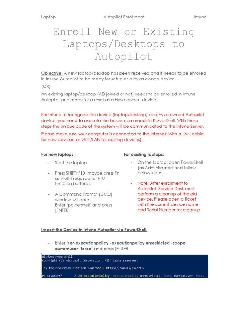 1 Enroll New or Existing Laptops in Autopilot | PDF | Desktop Computer ...