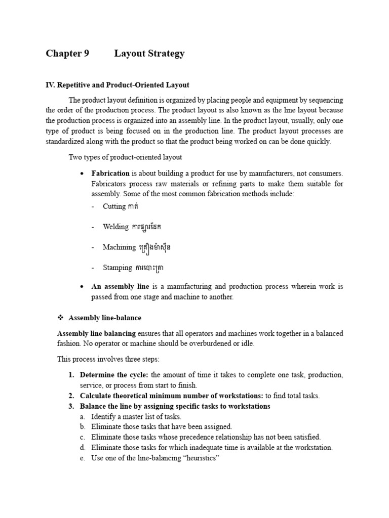 Product-Oriented Layout Explained | PDF
