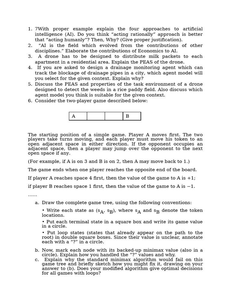AI Approaches and Game Strategies | PDF | Algorithms | Theoretical ...