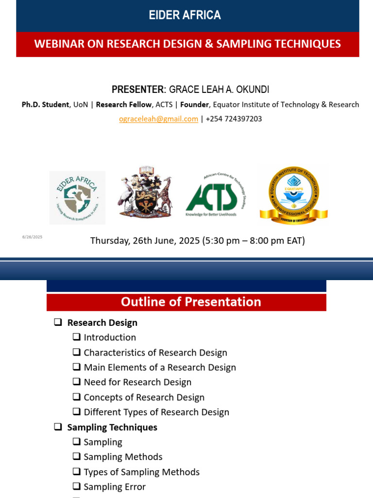 Research Design & Sampling Webinar | PDF | Sampling (Statistics ...