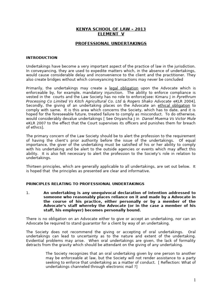 Principles of Professional Undertakings | PDF | Mortgage Law | Advocate