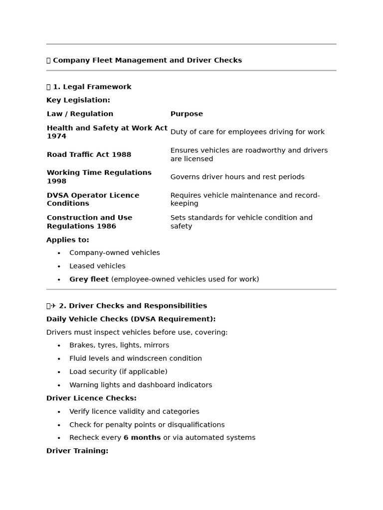 Fleet Management Compliance Guide | PDF | Vehicles | Transport