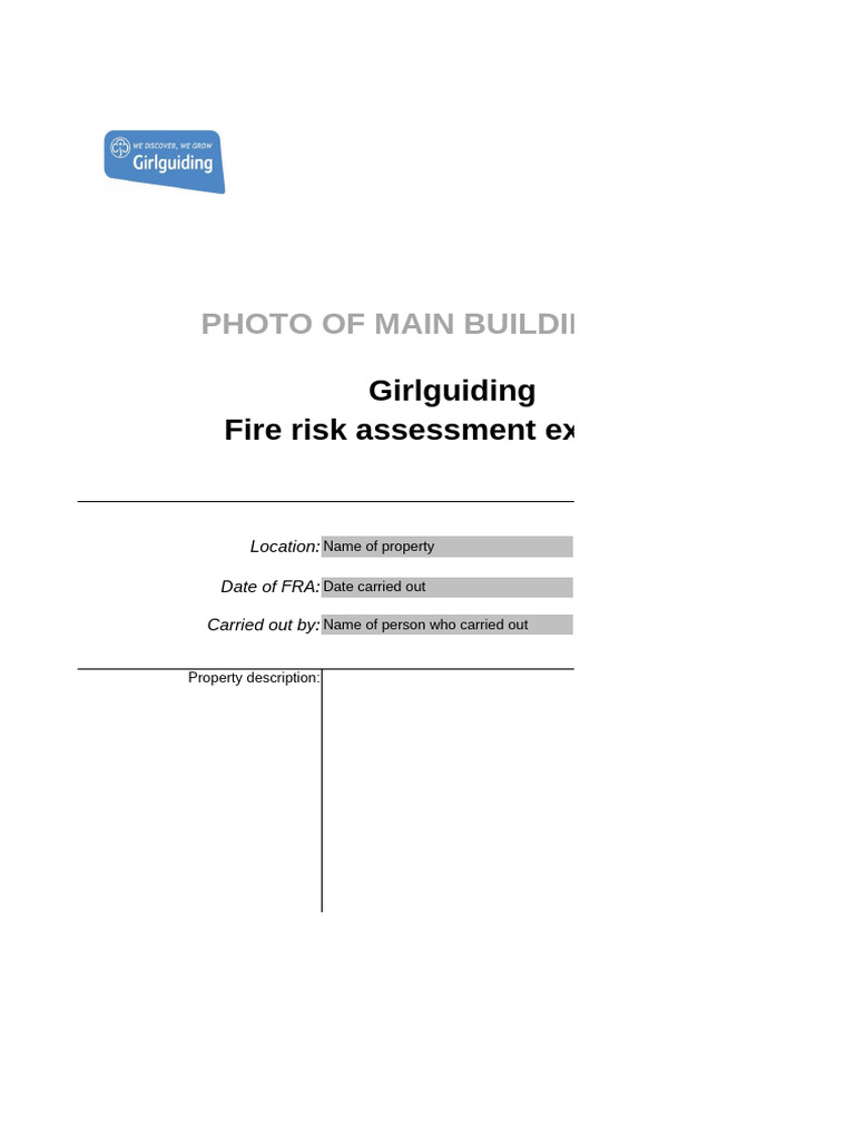 Fire Risk Assessment Template | PDF | Duct (Flow) | Fires