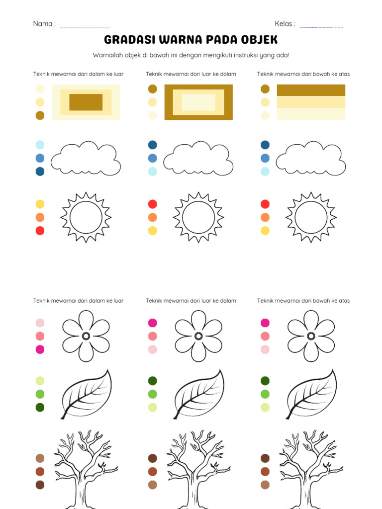 Teknik Gradasi Warna untuk Kelas 2 | PDF