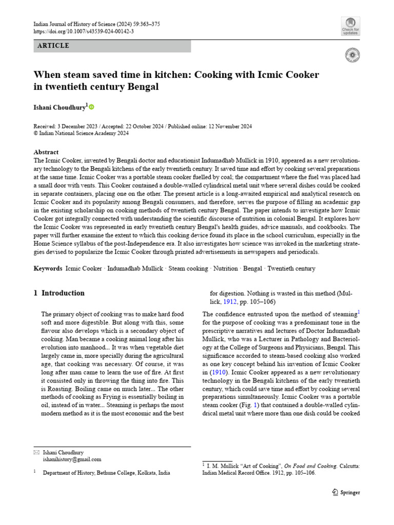Icmic Cooker: A Culinary Revolution in Bengal | PDF | Cooking | Kitchen ...