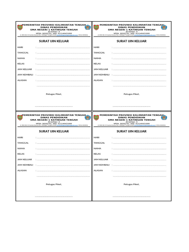 Surat Ijin Keluar | PDF