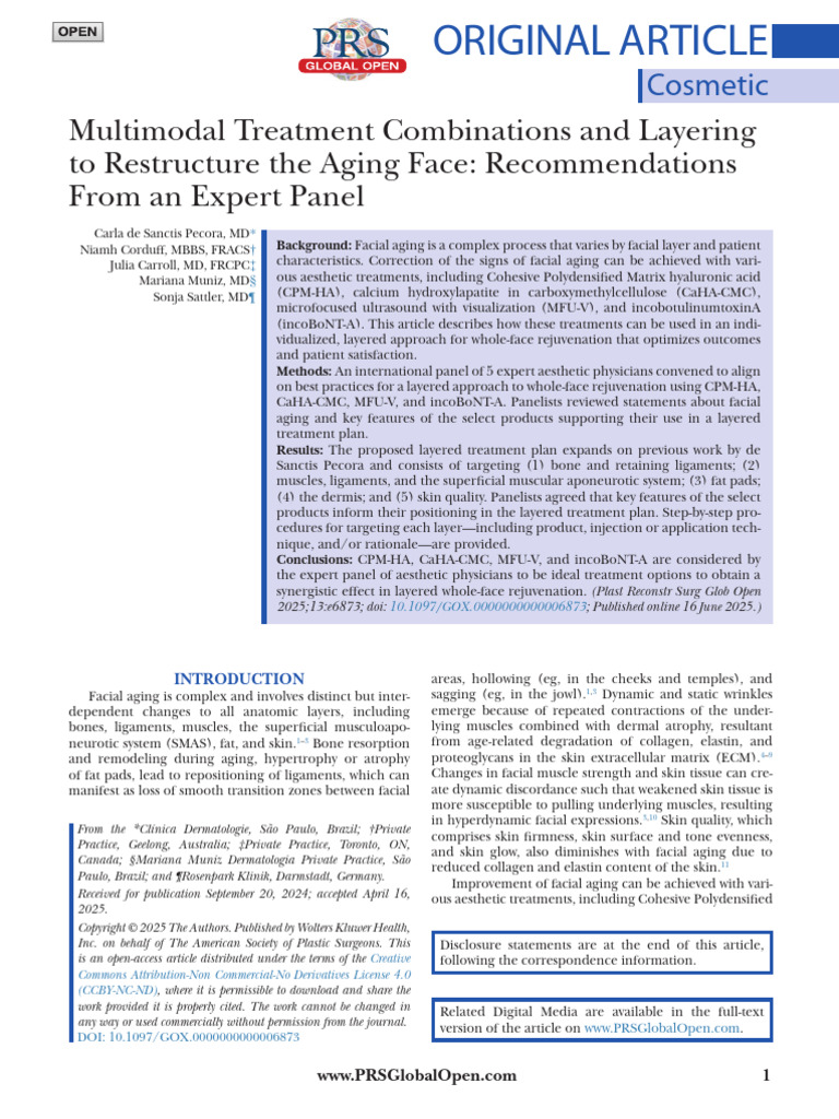 Multimodal Treatment Combinations and Layering To.62 | PDF | Wrinkle | Skin