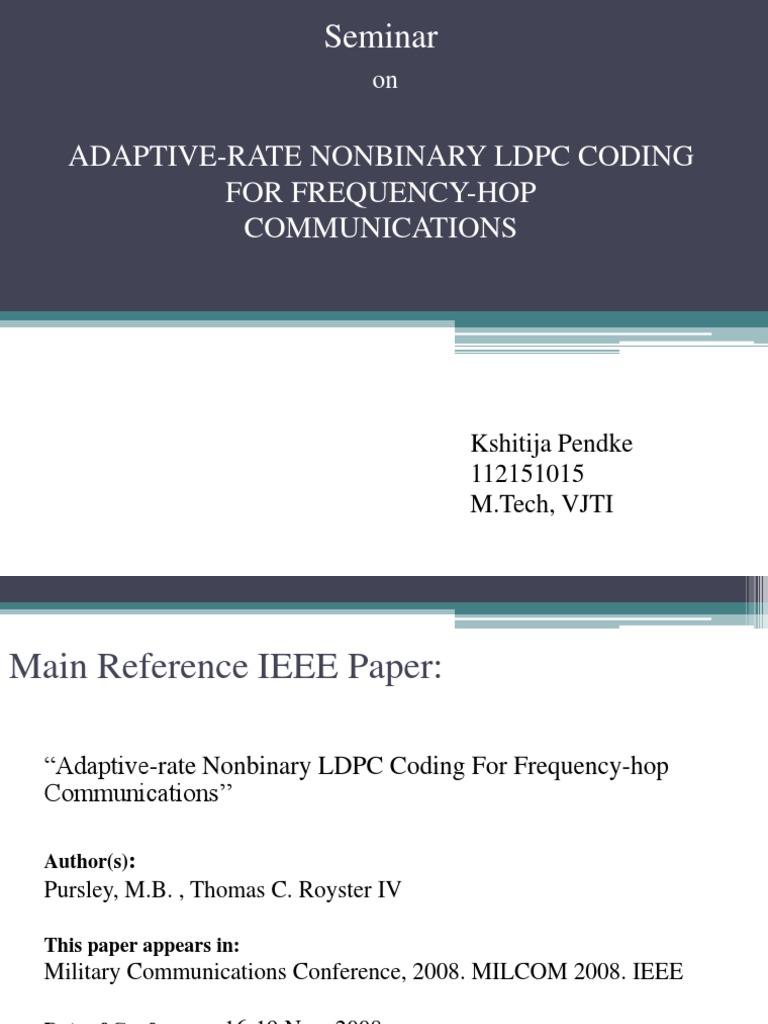 Adaptive Nonbinary LDPC for Communications | PDF | Forward Error ...