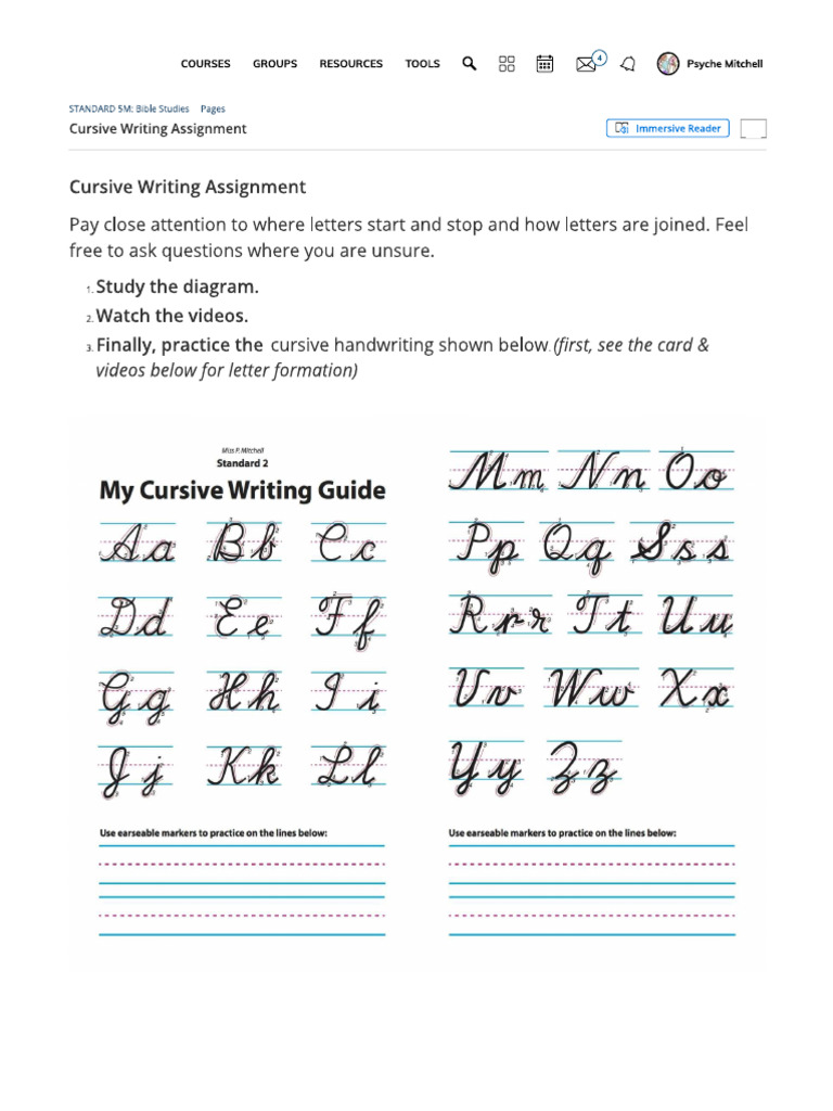 Cursive Writing Penmanship | PDF