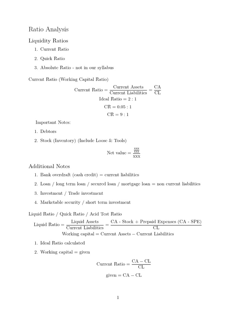 Comprehensive Guide to Ratio Analysis | PDF | Revenue | Working Capital