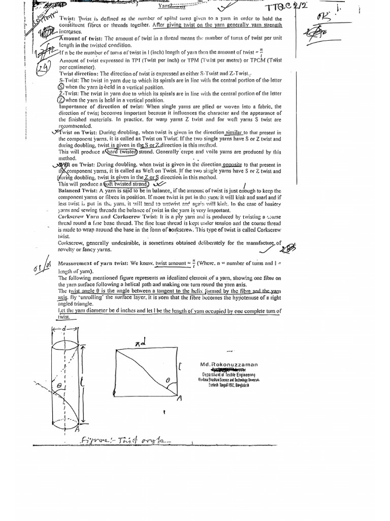 TTQC Sheet - 5 Twist Tester | PDF