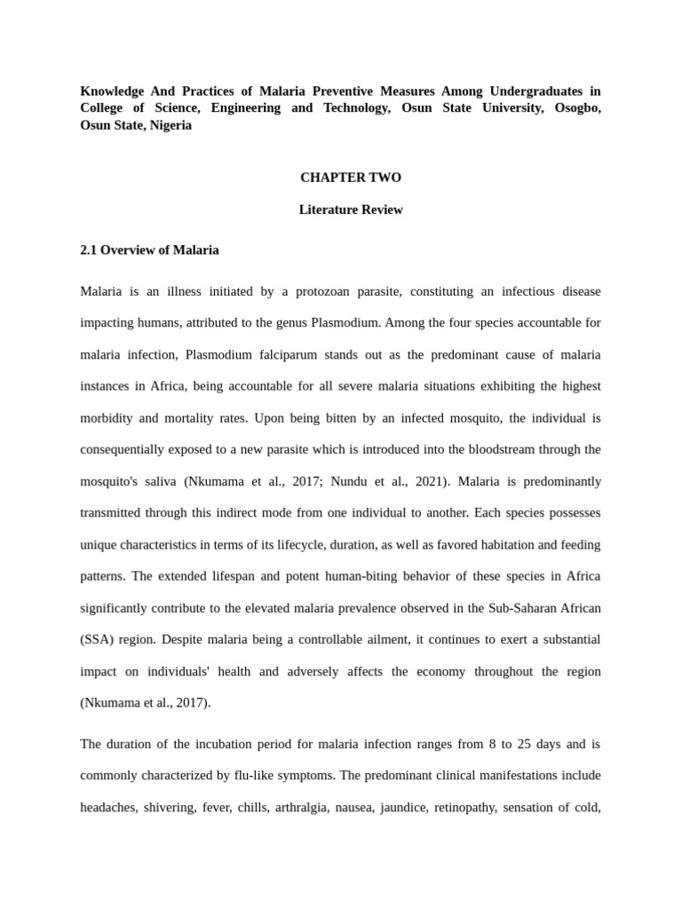 Knowledge and Practices of Malaria Preventive Measures Among ...