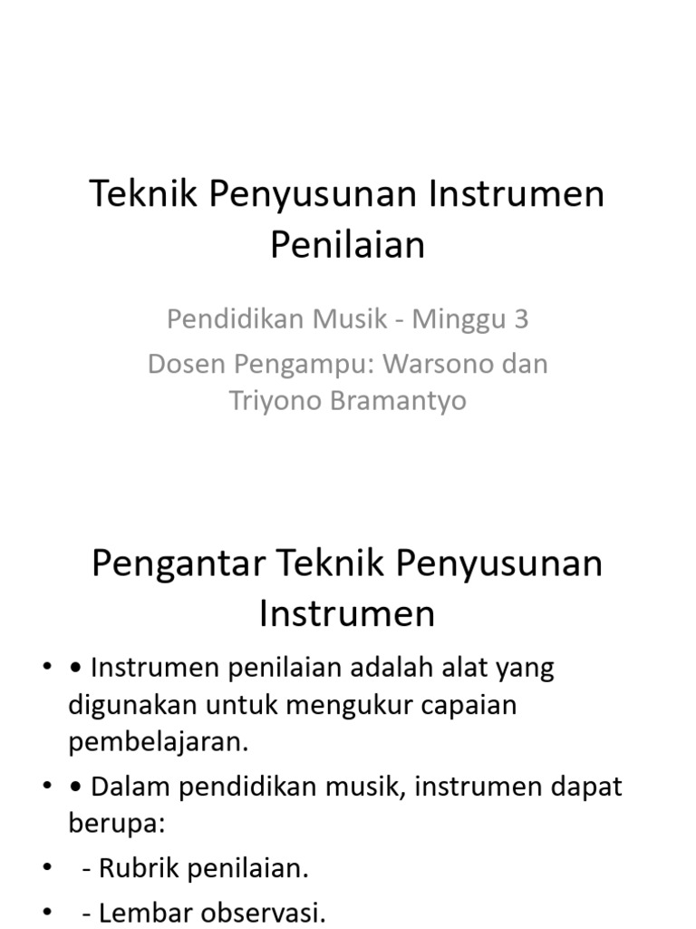 Instrumen Penilaian | PDF