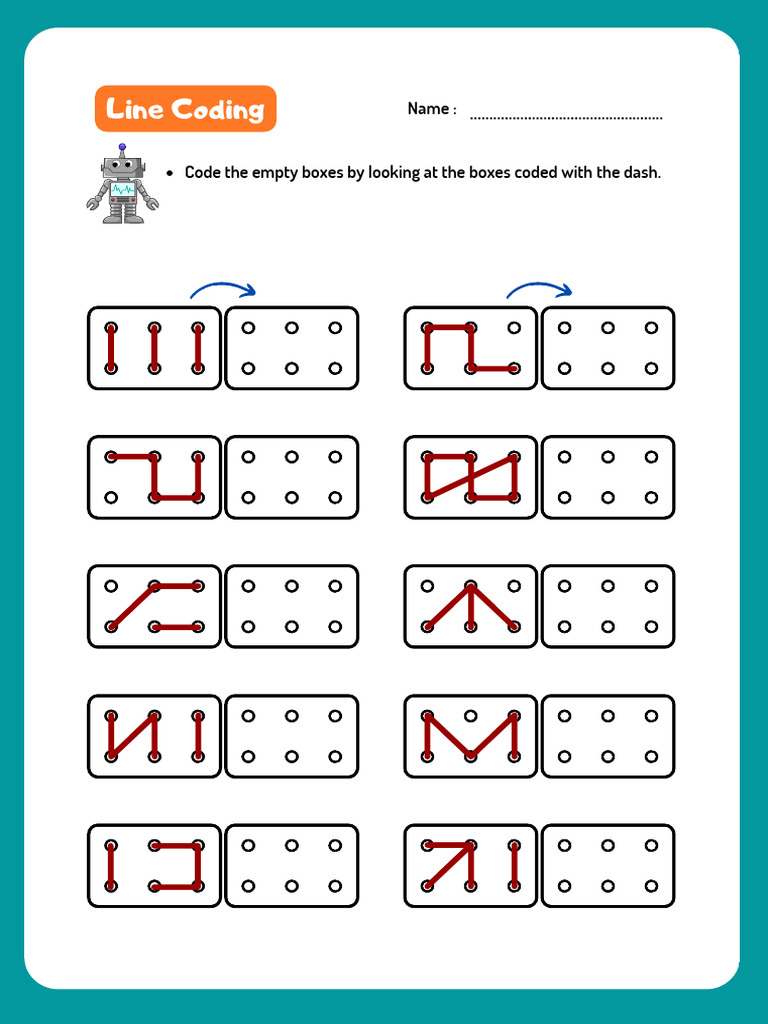 Preschool Line Coding Worksheets | PDF