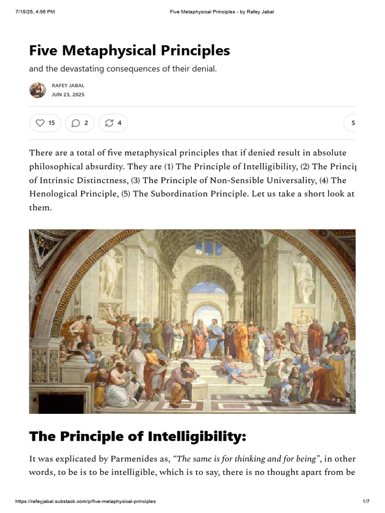 Five Essential Metaphysical Principles | PDF | Reality | Metaphysics