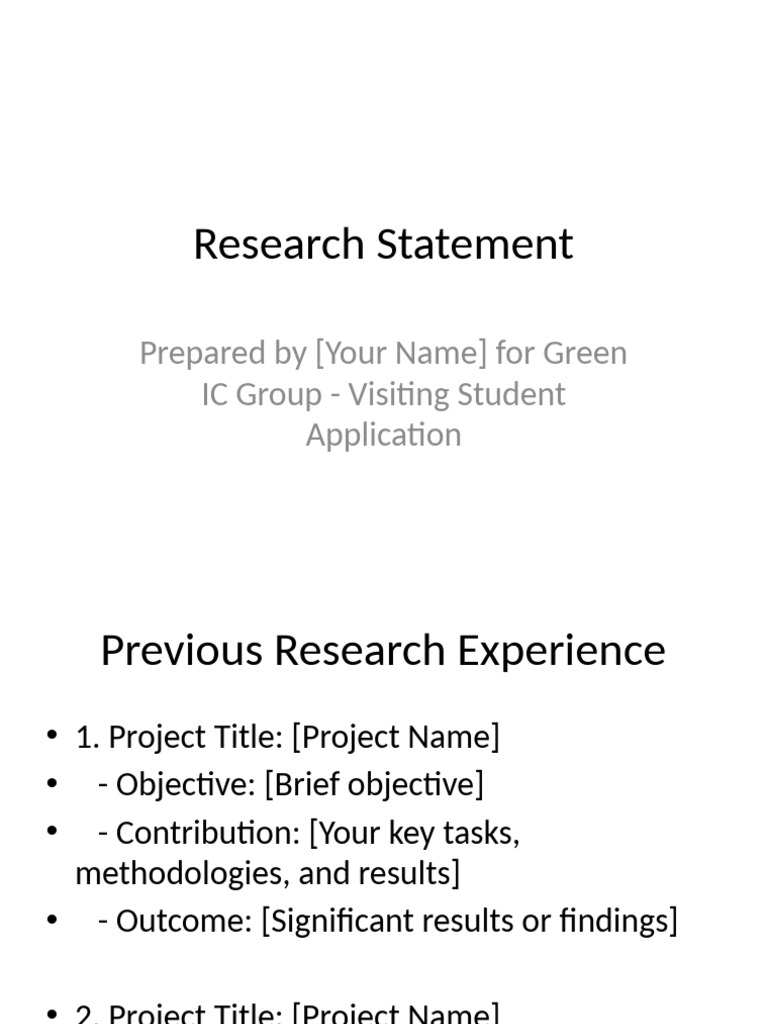 Research Statement Green IC Group | PDF