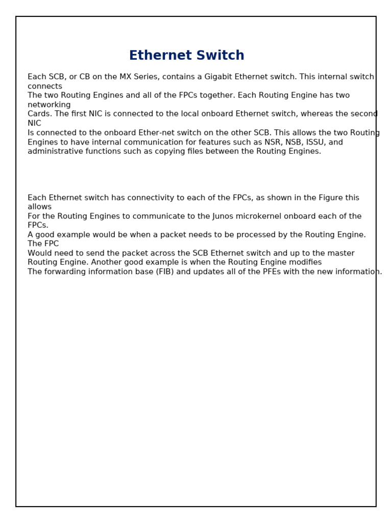 MX Series Ethernet Switch Overview | PDF | Network Switch | Network ...