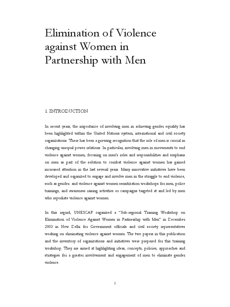 Elimination of Violence Against Women in Partnership With Men | PDF