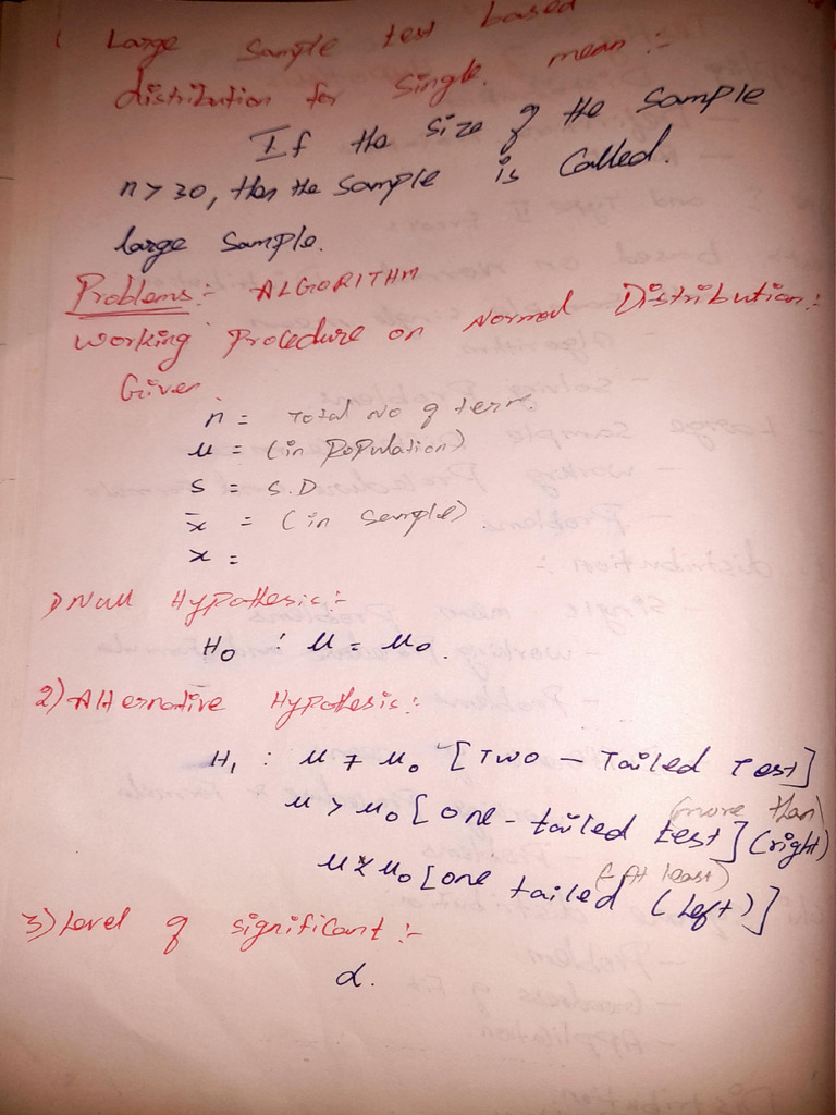 Ma4151 Unit4 Testing of Hypothesis | PDF