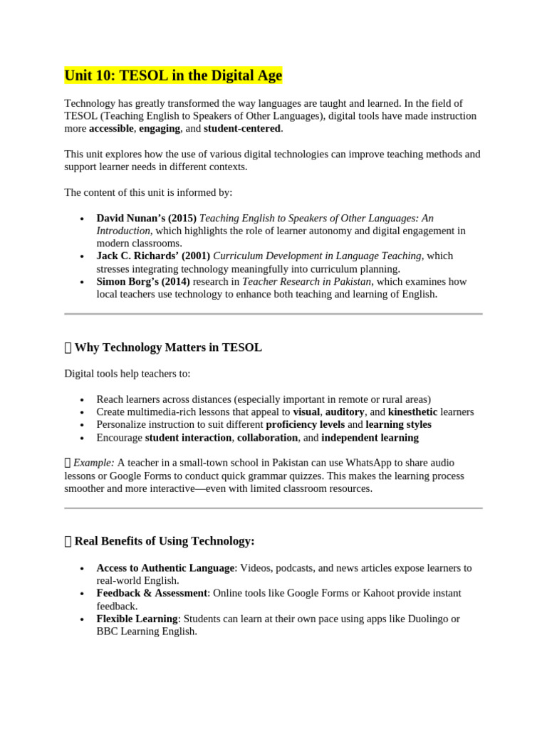 TESOL Strategies for Digital Teaching | PDF | English As A Second Or ...