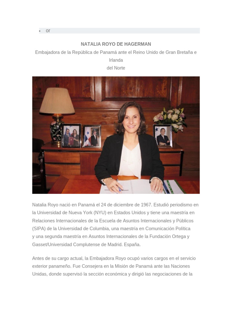Eco - Natalia Royo - Embajadora. | PDF | Panamá | Naciones Unidas