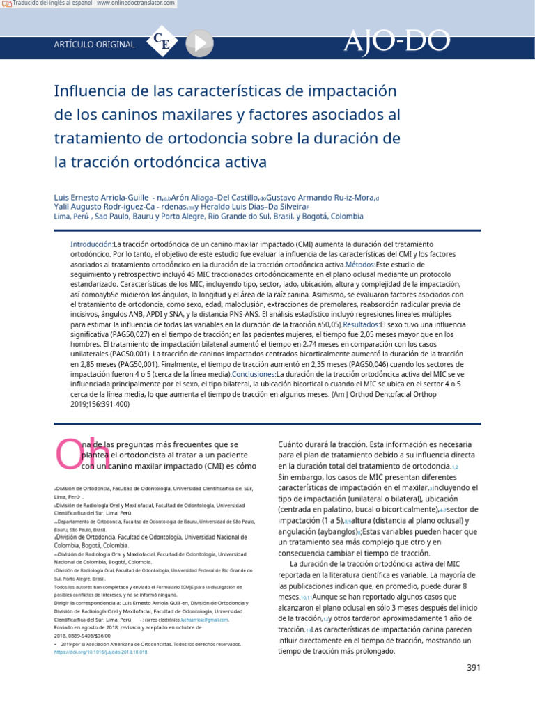 10 1016@j Ajodo 2018 10 018 en Es | PDF | Ortodoncia | Odontología