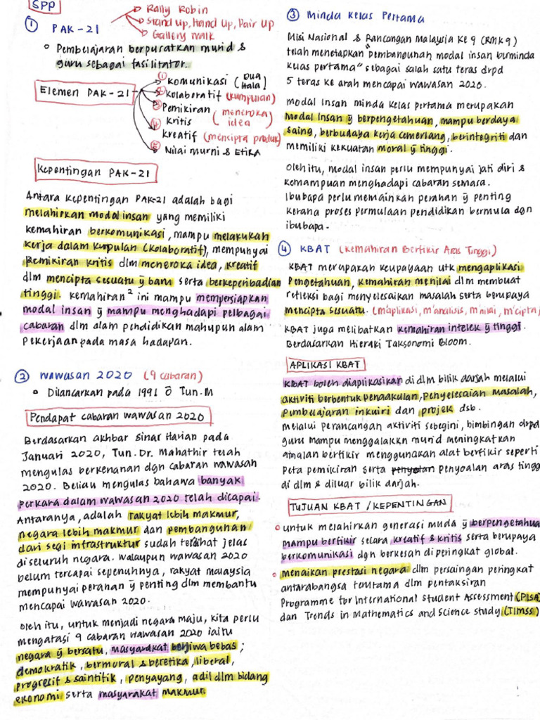 Nota SPP 1 | PDF