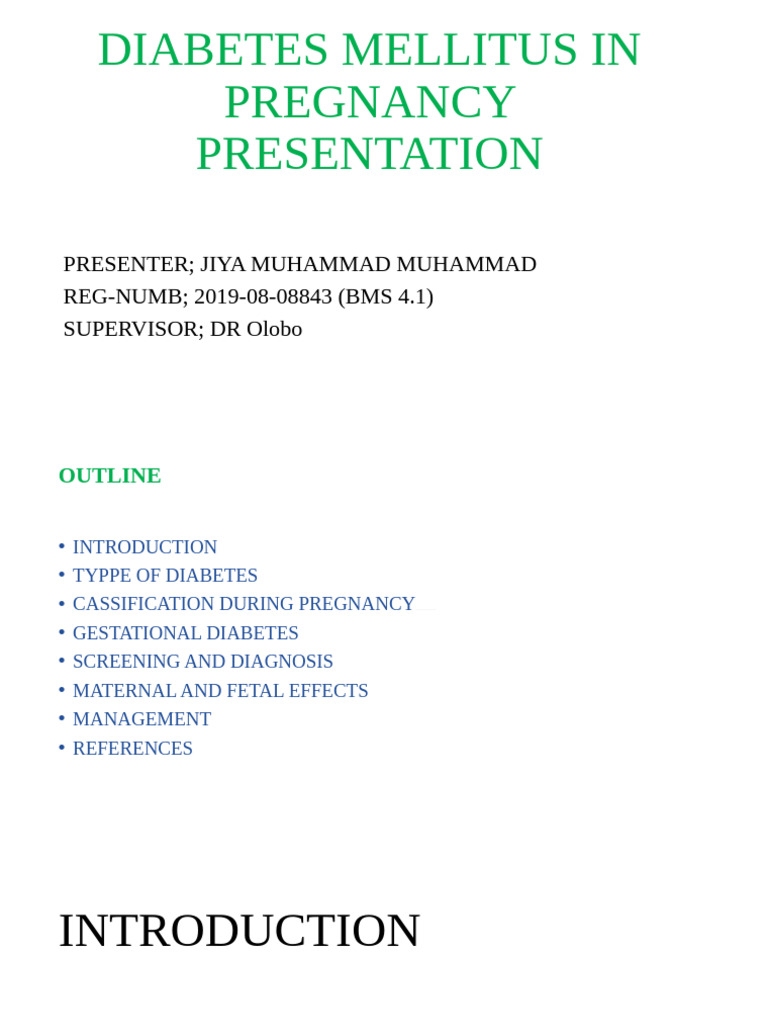 Diabetes Mellitus in Pregnancy Overview | PDF | Gestational Diabetes ...