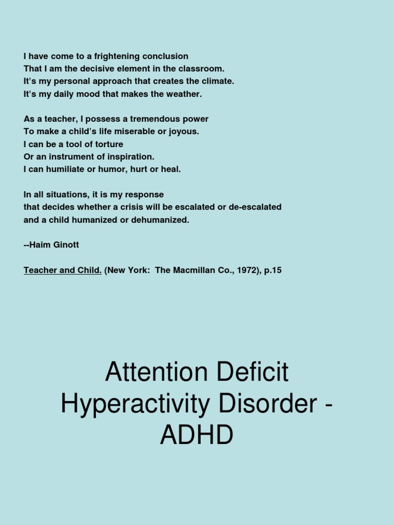 Understanding ADHD in the Classroom | PDF | Attention Deficit ...