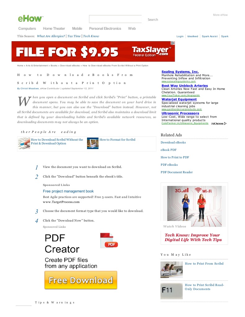 How To Download Ebooks From Scribd Without A Print Option Ehow PDF