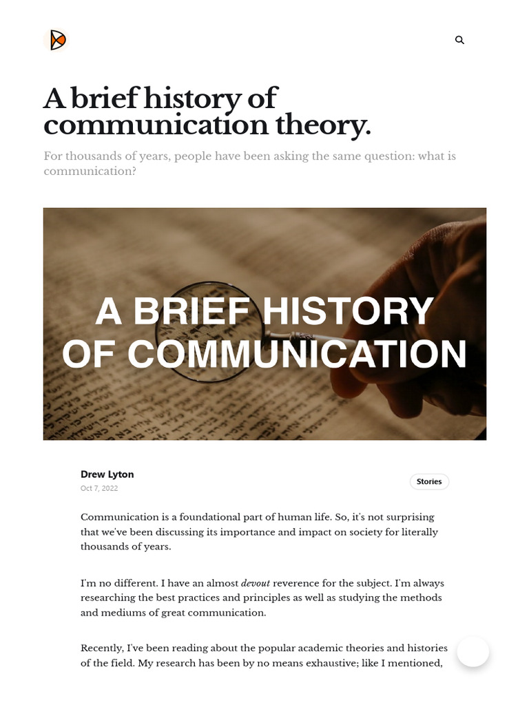Evolution of Communication Theory | PDF | Communication | Rhetoric