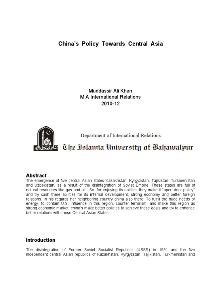 China’s Strategic Interests in Central Asia | PDF | Kazakhstan ...