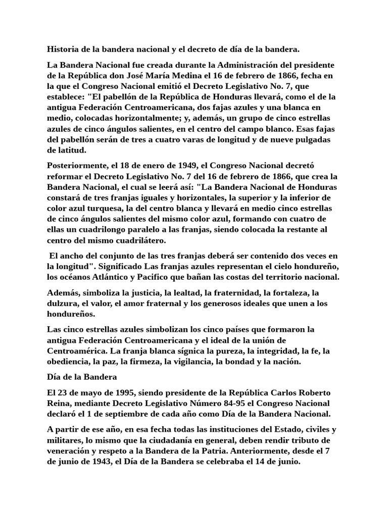 Historia de La Bandera Nacional y El Decreto de Día de La Bandera | PDF