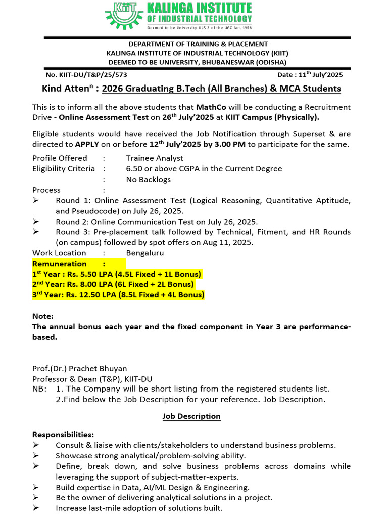 MathCo Trainee Analyst Recruitment 2025 | PDF | Artificial Intelligence ...