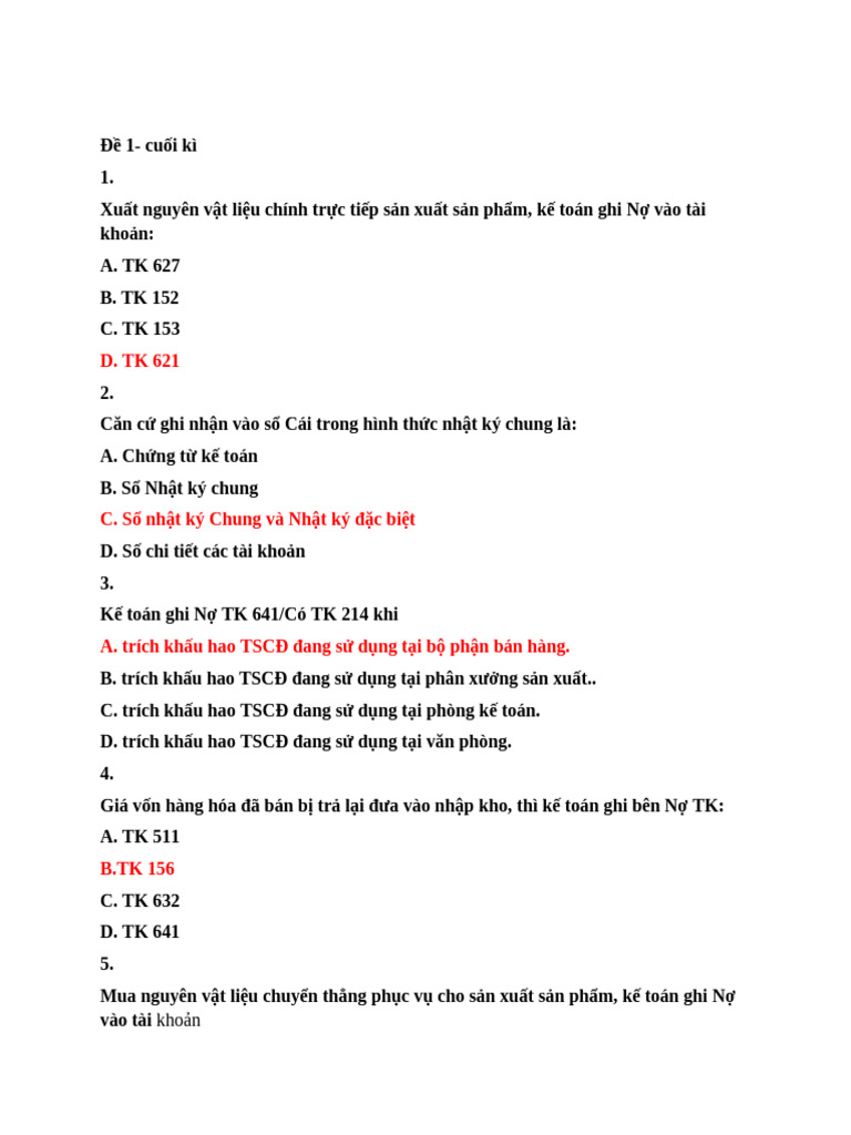 ĐỀ 1 CK ACC 202 | PDF