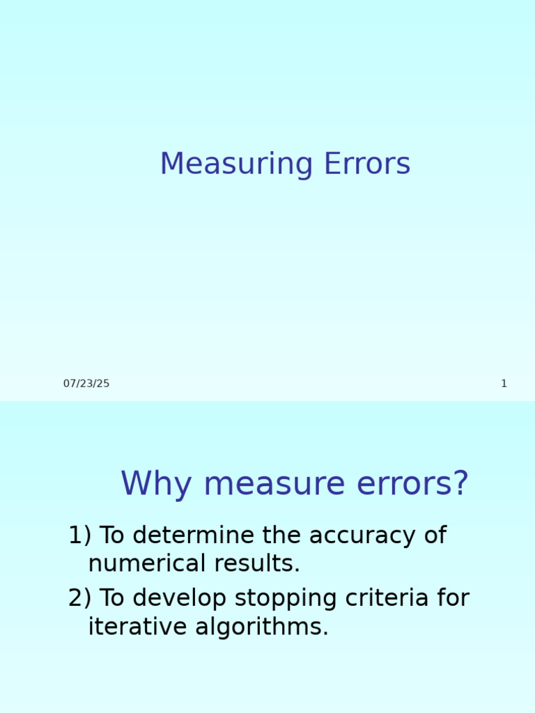 Understanding Numerical Errors | PDF | Approximation | Numerical Analysis