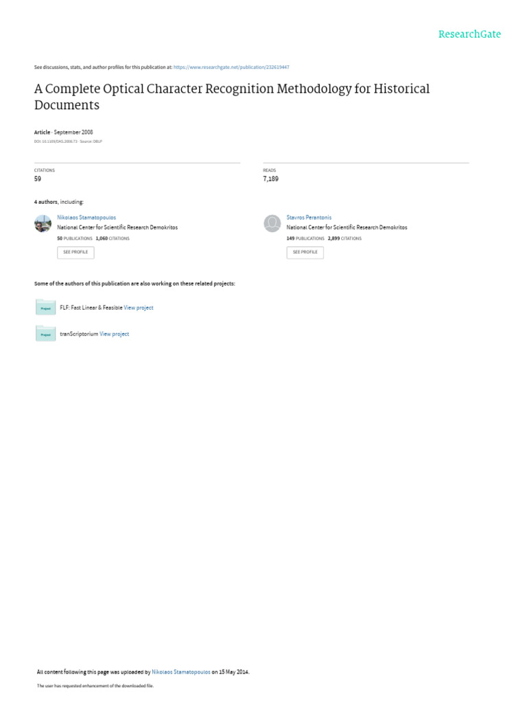 A Complete Optical Character Recognition Methodolo | PDF | Image ...