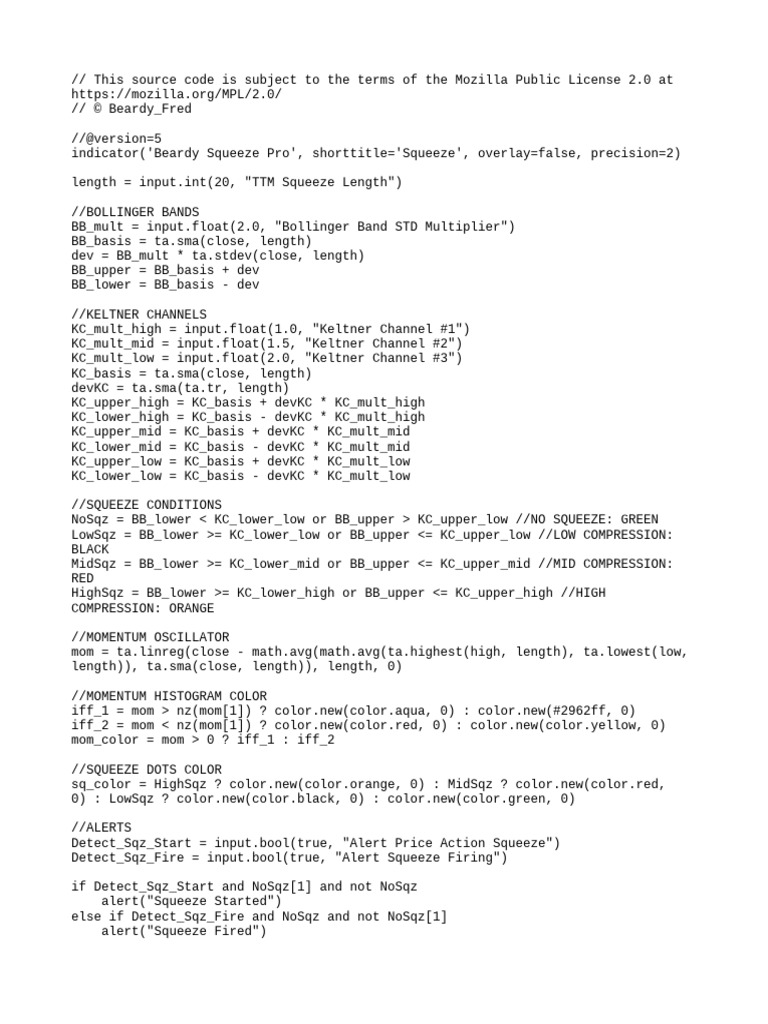 TTM Squeeze Pro Indicator Script | PDF