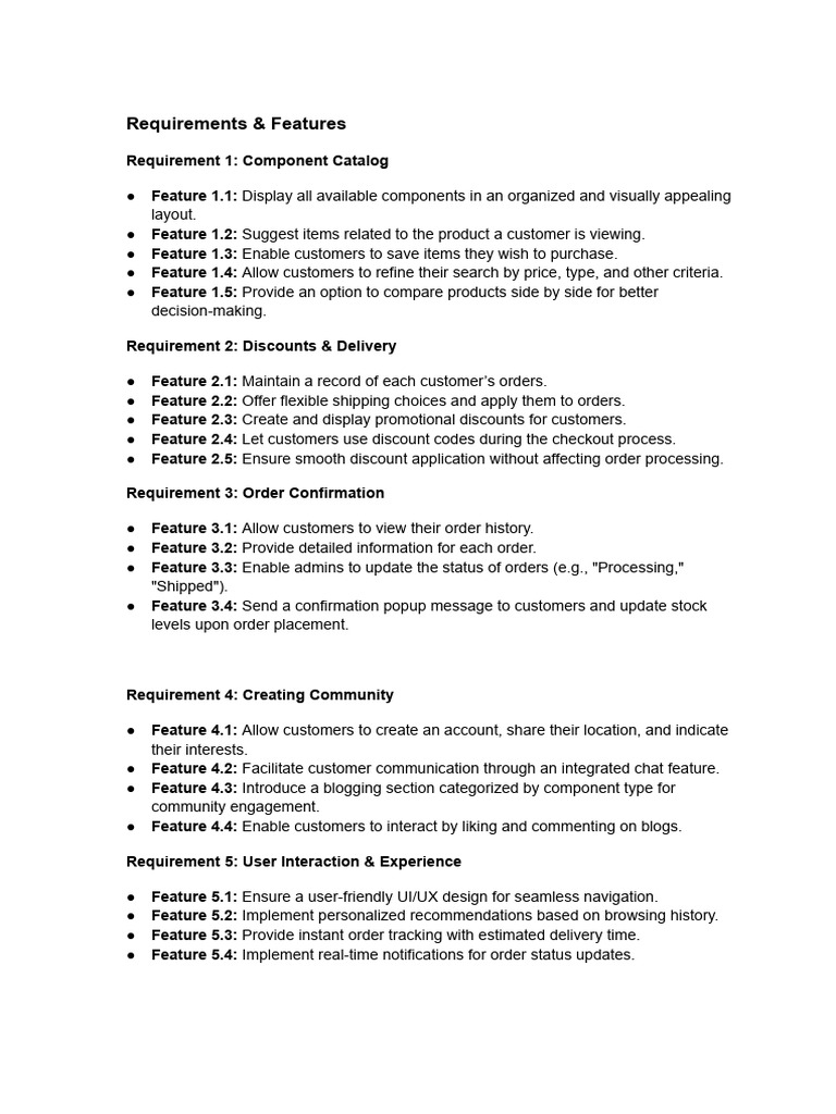 Requirements & Features | PDF