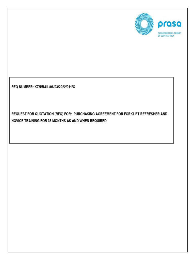 Forklift Training RFQ Submission Guide | PDF | Indemnity | Taxes