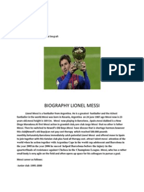 Biografi Messi Dalam Bahasa Inggris Pigura