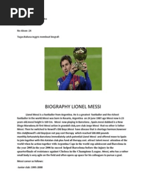 Biografi Messi Dalam Bahasa Inggris Pigura