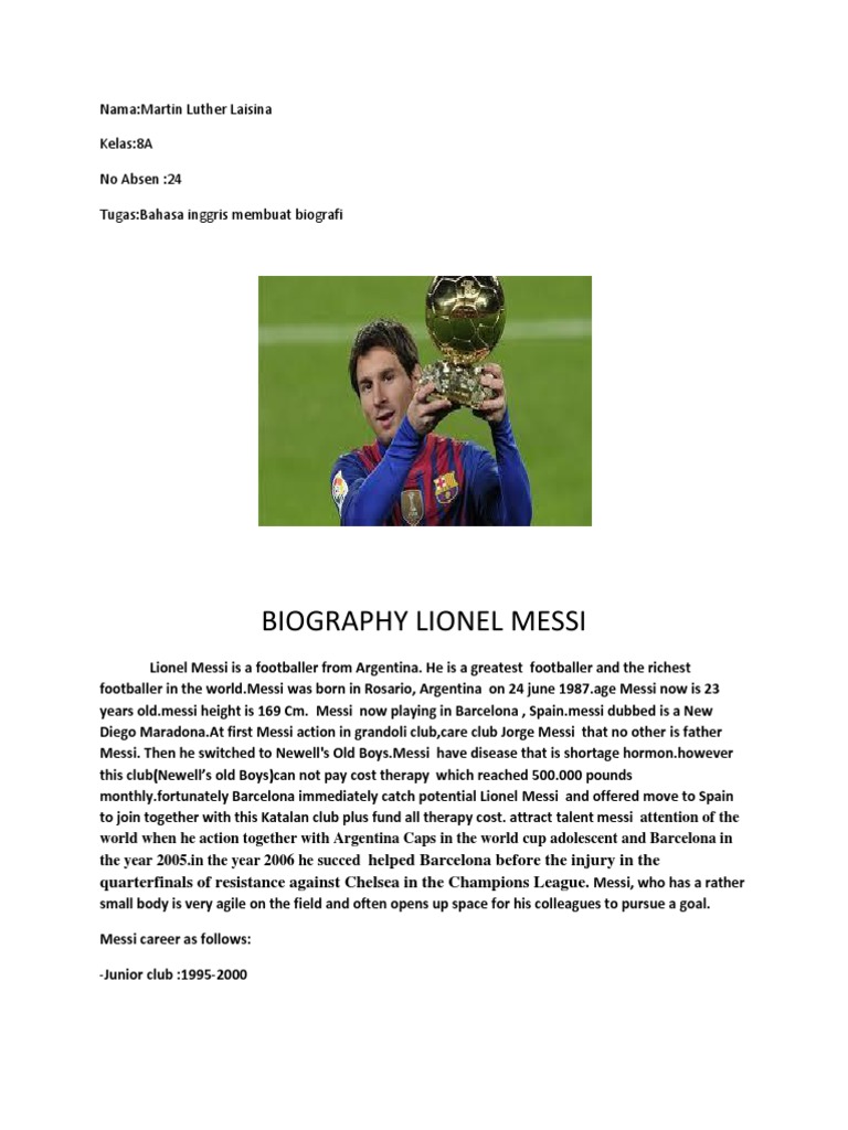 Lionel Messi: A Brief Biography | PDF | Lionel Messi | Fc Barcelona
